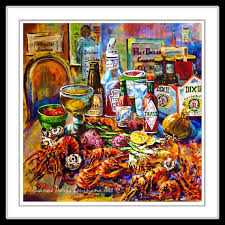 The Seafood Table Boiled Crawfish Louisiana Seafood Tablescape Dixie Crawfish Boil Tabasco Ne Louisiana Art Framed Prints Fine Art Prints
