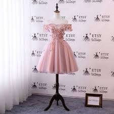 Junior Senior Girl Homecoming Dress Pink Orange Lace Flowers Etsy Flower Prom Dress Pink Homecoming Dress Homecoming Dresses