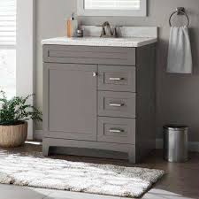 Thornbriar 30 In W X 21 In D Bathroom Vanity Cabinet In Cement In 2020 Bathroom Vanities Without Tops Small Bathroom Vanities 30 Inch Bathroom Vanity