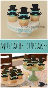 Little Man Mustache Cupcakes Artsy Mama Bear Baby Shower Cakes Mustache Baby Shower Baby Shower Cupcakes