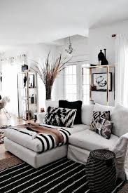 Modern Southwestern Global Living Room Design In A Neutral Color Palette Of White Beige And Black Living Room White Black And White Living Room Living Decor