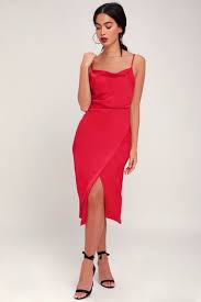 Hot Red Party Dresses For Women Look Fiery And Fab In A Little Red Dress Sizzling Styles At Grea Long Sleeve Midi Dress Red Cocktail Dress Little Red Dress