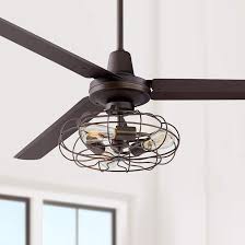 60 Oil Rubbed Bronze Ceiling Fan With Vintage Led Light Kit Lampsplus Lighting Lightingideas Modernl Bronze Ceiling Fan Ceiling Fan With Light Ceiling Fan