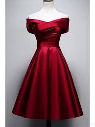 Vintage Burgundy Knee Length Satin Homecoming Dresses Ed2523 Burgundy Homecoming Dresses Satin Homecoming Dress A Line Prom Dresses