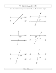 Co Interior Angle Relationships A New 2013 07 17 Angle Relationships Geometry Worksheets Exterior Angles