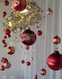 Christmas Ornaments Hanging From Chandelier Or Ceiling Office Christmas Decorations Christmas Bulbs Christmas Decorations
