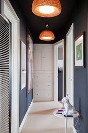 Try This Paint Your Ceiling The Same Color As Your Walls Small Hallways Hallway Lighting Hallway Decorating