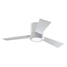Monte Carlo Fan Company Clarity 42 In Rubberized White Flush Mount Indoor Ceiling Fan With Led Light Kit Ceiling Fan Modern Ceiling Fan Ceiling Fan With Light