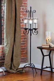 Wrought Iron Floor Standing Candle Holder With Pillar Candles Floor Candle Holders Tall Floor Candle Holders Floor Candle