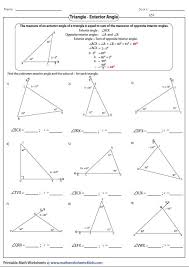 Missing Exterior Angles Triangle Worksheet Geometry Worksheets Teaching Geometry