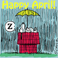 Happy April April Showers Bring May Flowers Snoopy Snoopy Love Peanuts Snoopy