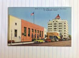 Postcard Ft Lauderdale Florida Post Office And Governors Club Hotel Linen Hotel Linen