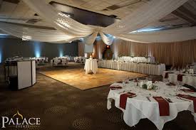 Uplighting Ceiling Draping Drapes Linens For A Wedding Reception At Double Tree Rent In 2020 Ceiling Draping Dance Floor Wedding Ceiling Draping Wedding