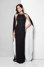 Terani Couture Detailed Neckline With Cape Gown Couture Evening Dress Evening Dresses Terani Couture
