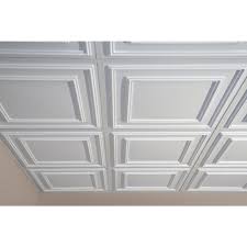 Ceilume Cambridge White 2 Ft X 2 Ft Lay In Or Glue Up Ceiling Panel Case Of 6 V3 Camb 22wto The Drop Ceiling Tiles Ceiling Panels Basement Renovations