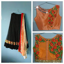 Black And Orange Combination Indian Outfits Indian Attire Indian Dresses