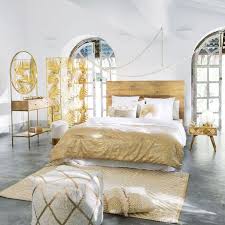 Coussin En Coton Blanc Broderie Doree 45x45 Tete De Lit Doree Maison Du Monde Et Chambre Exotique