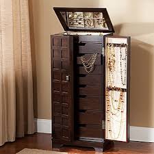 Walnut Finish Panel Front Jewelry Armoire Jcpenney Jewelry Armoire White Jewelry Armoire Painted Jewelry Armoire