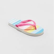 Girls Will Need To Take A Pair Of Shoes Sandals Simular To These For Showering Flip Flop Shoes Striped Flip Flops Girls Flip Flops