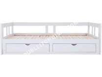 Lit Enfant Conforama Lit Banquette Gigogne X90x190 Cm Tiroirs Melody Coloris Blanc Moins Cher