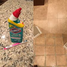 Best Way To Clean Grout On Tile Floors So Fast So Easy Apply Toilet Bowl Gel Cleaner Leave On For 5 Min Scru Grout Cleaner Best Grout Cleaner Clean Tile