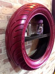 Recycled Upcycled Tire Spray Painted With Automotive Paint Shelf Installed In The Middle Repurpose As A Reuse Old Tires Budget Interior Design Tyres Recycle