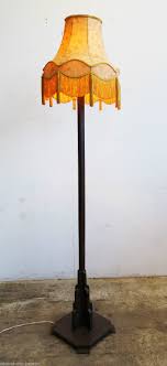 Vintage 40s 50s Mid Century Art Deco Geometric Oak Standard Floor Lamp Shade Floor Lamp Shades Standard Floor Lamps Vintage Lamps