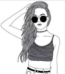 Fille Swag Dessin Hipster Girl Drawing Dessin Mignon De Fille Dessin Noir Et Blanc