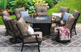 Barbados Cushion Aluminum Outdoor Patio 9pc Set 2 Swivel Rocker 6 Dining Chair 71 Octagon Outdoor Furniture Stores Outdoor Furniture Aluminum Patio Furniture