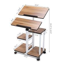 Amazon Com Mobile Workstation Cart Standing Computer Desk Table On Wheels For Home Office Burei Maple Office Produc Portable Workstation Desk Workstation