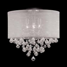 New 4 Lamp Drum Shade Crystal Flush Mount Ceiling Light Lighting Dia 20 Bedroom Light Fixtures Ceiling Fan Chandelier Ceiling Fan Light Kit