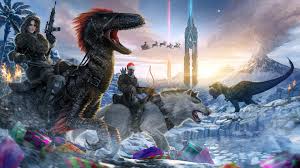 Fond D Ecran 3840x2160 Winter Wonderland Christmas Event Ark Survival Evolved Dinosaure Les Creatures Jeux