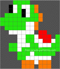 Yoshi Hama Beads Perler Beads Design 14x16 Hama Beads Patterns Perler Beads Perler Bead Art