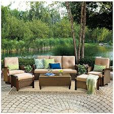 Wilson Fisher Tuscany Resin Wicker 6 Piece Seating Set Outdoor Patio Rooms Backyard Furniture Patio Furniture