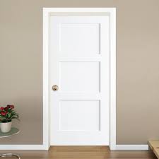 Kimberly Bay 30 In X 80 In White 3 Panel Shaker Solid Core Pine Interior Door Slab Primed White Interior Doors Interior Door Styles Shaker Interior Doors