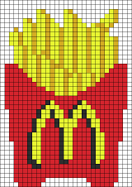 Fries Mcdonald S Perler Bead Pattern Strijkparels Ruitjespapier Borduurpatronen