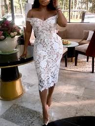 Off Shoulder Lace Cocktail Midi Dress Midi Cocktail Dress Lace Dress Styles Tea Length Prom Dress