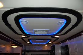 Custom Vinyl Ceiling With Color Changing Led Lights Plaster Ceiling Design Ceiling Design Rv Led Lights