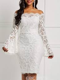 Ericdress Long Flare Sleeve Lace Women S Bodycon Dress Lace Dress With Sleeves Women Bodycon Dress African Lace Dresses