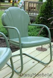How To Paint Metal Chairs Daisymaebelle Vintage Metal Chairs Painted Metal Chairs Metal Outdoor Furniture