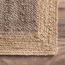 Nuloom Elanora Farmhouse Bordered Jute Gray 8 Ft Round Rug Tajt09e 808r The Home Depot In 2020 Jute Rug Natural Jute Rug Jute Rug Living Room