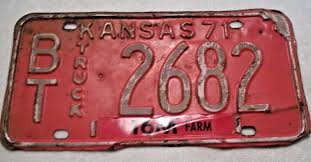 1971 Kansas License Plate Truck Tag Number 2682 Barton County Plates Trucks Tags