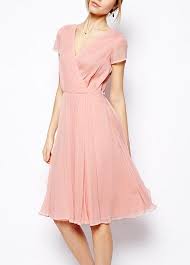 Pink Surplice Flowy Dress Pretty Dresses Dresses A Line Dress