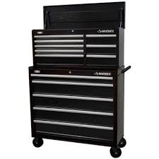 Husky 41 In 13 Drawer Tool Chest And Rolling Tool Cabinet Set Black Htc408bdlx12 Hmt405bdlx16 The Home Depot Tool Cabinet Tool Chest Tool Storage