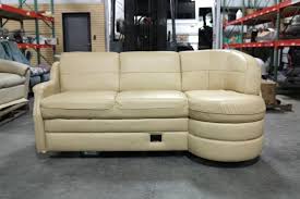 Leather Storage Sofa Used Rv Motorhome Flexsteel Vanilla Leather J Lounge Sofa W Storage Rv Furniture Rv Parts And Accessories Rv Living