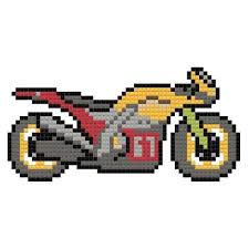 Motorcycle Pixel Art Pixel Art Design Canvas