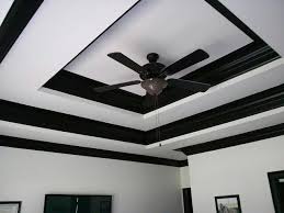 Double Trey Ceiling In Black And White With 2 Step Crown Contemporary Ceiling Light Trey Ceiling Recessed Can Lights