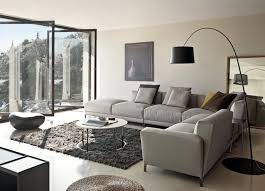 Furniture Modern Luxury Interior Design With Stylish Large Corner Sofa And Black Floor Lamp Large C Grey Couch Living Room Living Room Grey Livingroom Layout
