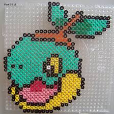 Tete De Tortipouss En Perles Hama Pokemon Perler Beads Bead Art Pixel Art