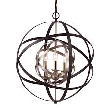 Bel Air Lighting Monrovia 3 Light Rubbed Oil Bronze And Antique Silver Leaf Pendant 10793 Rob Asl The Home Depot Bel Air Lighting Stylish Chandelier Orb Chandelier
